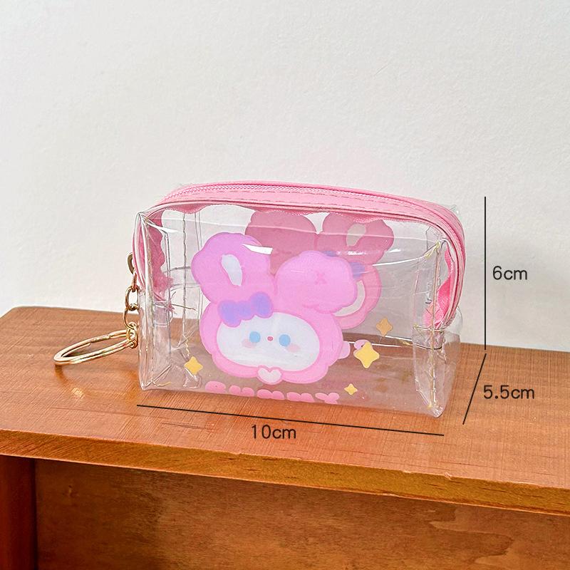 Roztomilá taška na ukládání mincí Kapybara Průhledné peněženky na mince Kreslený design Krásná peněženka PVC Vodotěsná průhledná kapsa Krátké tašky na zip