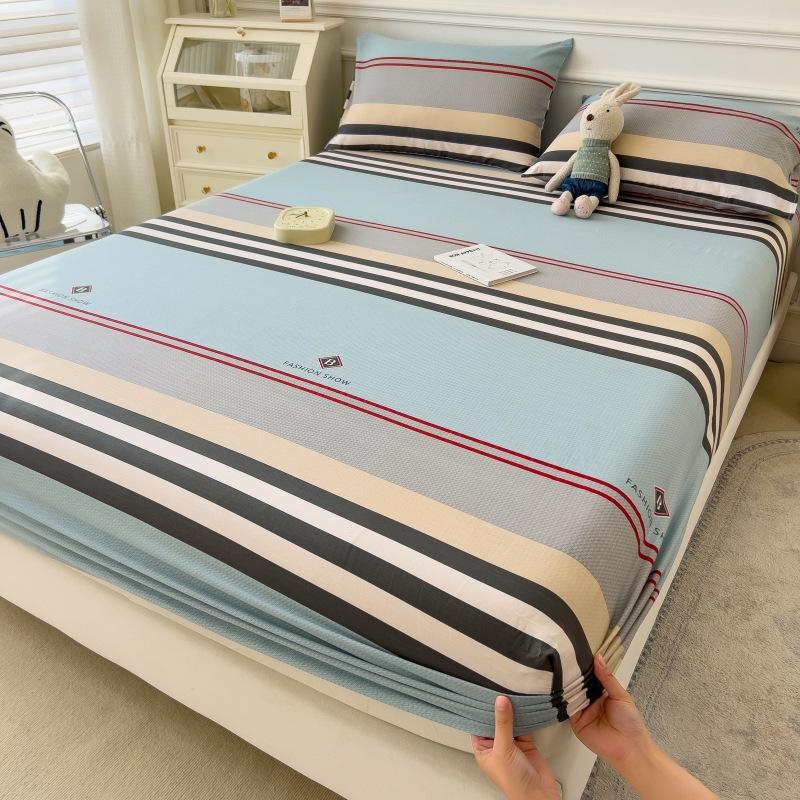 Pure Cotton Bed Sheet Set Cartoon Design Twin Full Size Four Seasons Bedding 100% Cotton Mattress Protector Fresh Style Bed Cover 3 Piece Set