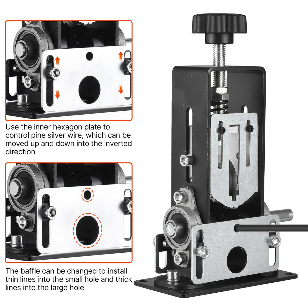 Automatic Wire Stripping Machine 0.04""-0.98"" Copper Stripper for Drill 2 Cable Inlets Height