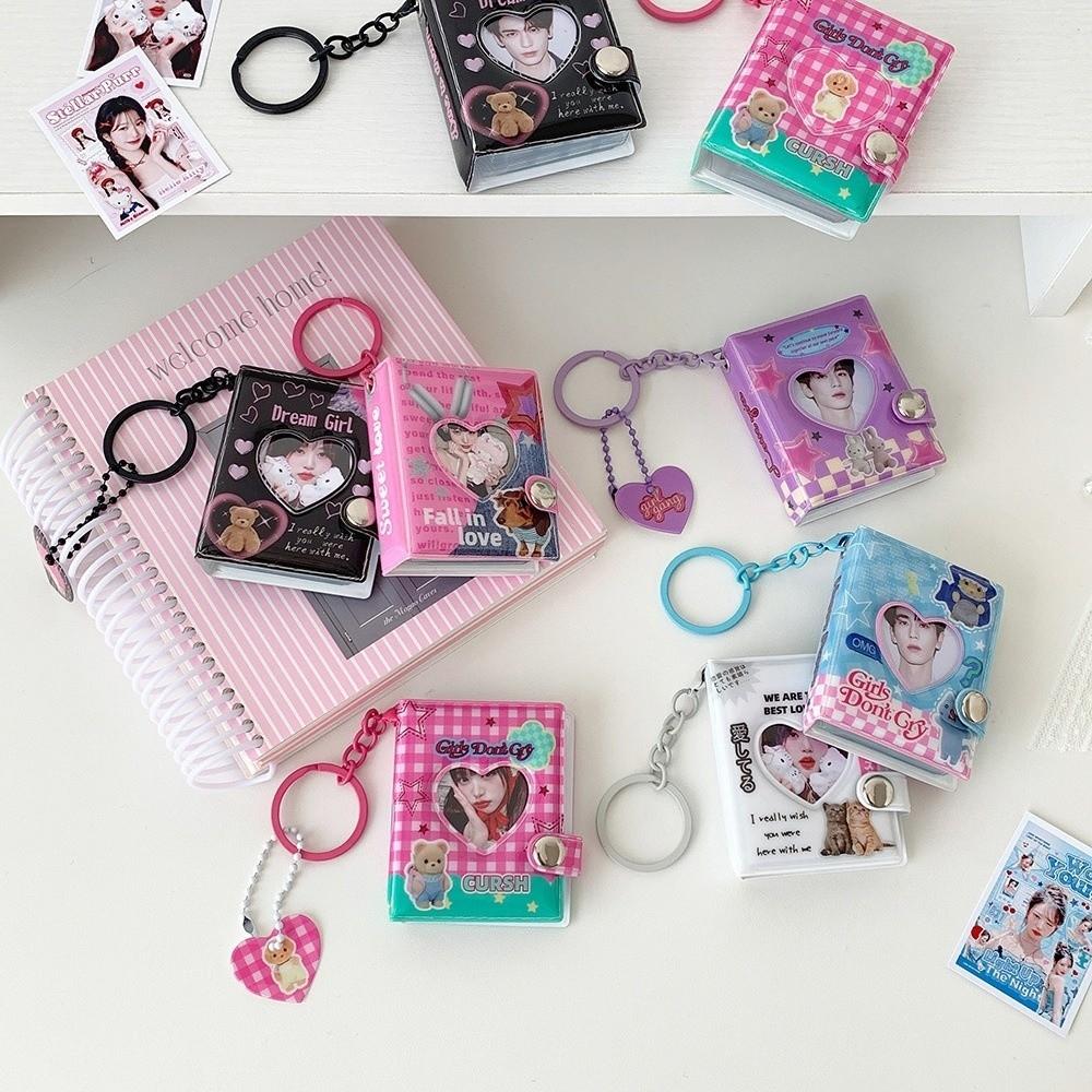 Y2K ID Photo Holder Snap Closure Card Storage Album Portable Mini Photo Album