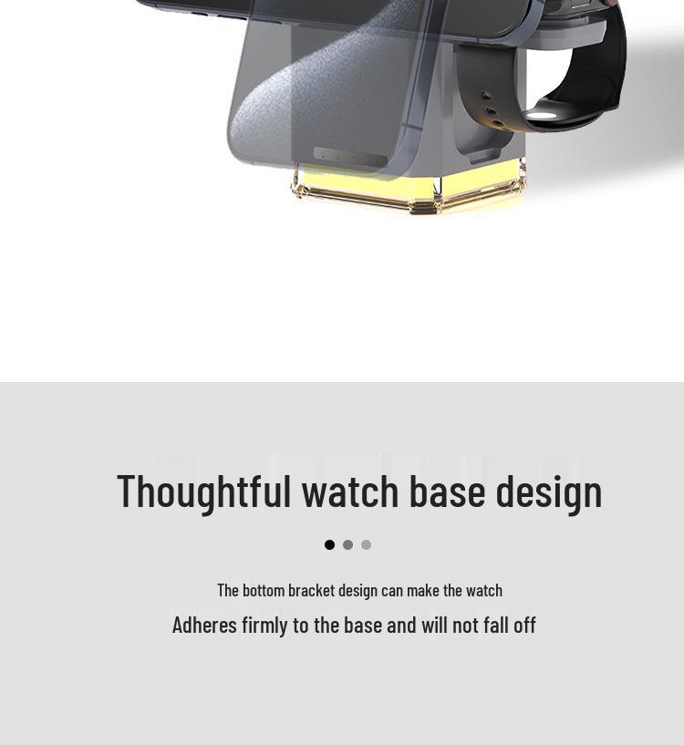 Multifunctional 3-in-1 Wireless Charging Magnetic Phone Stand with Touch Night Light