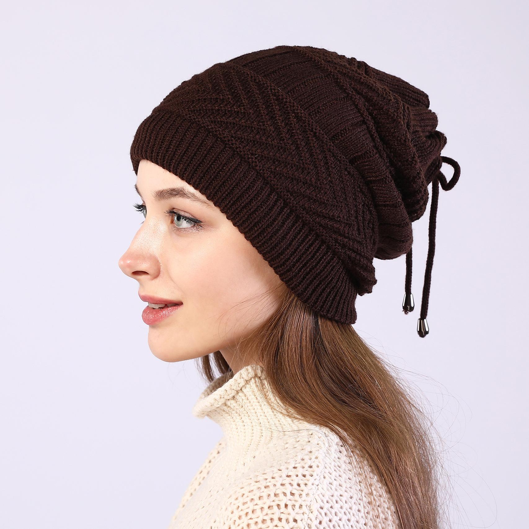 

Шапка Шарф Шапка-пуловер Осень и Зима Новый Стиль Бархатная Теплая и Ветрозащитная Вязаная Защита Ушей Шапка-бини для Женщин Adjustable