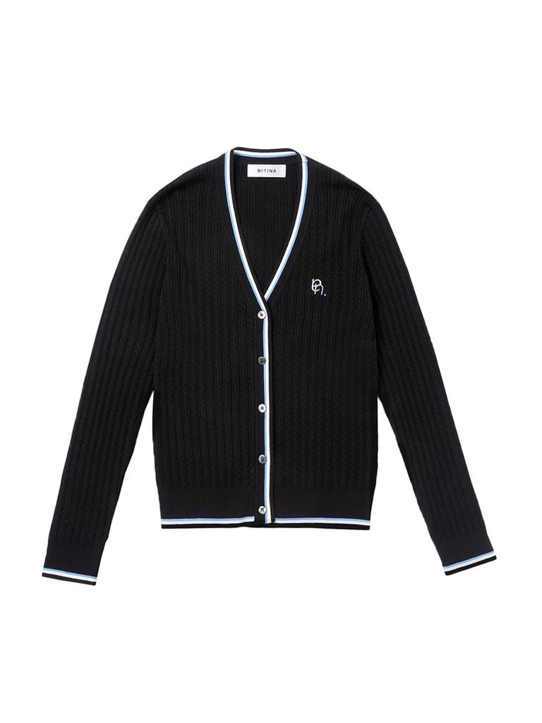 NITINA Slim Cable Cardigan Bk
