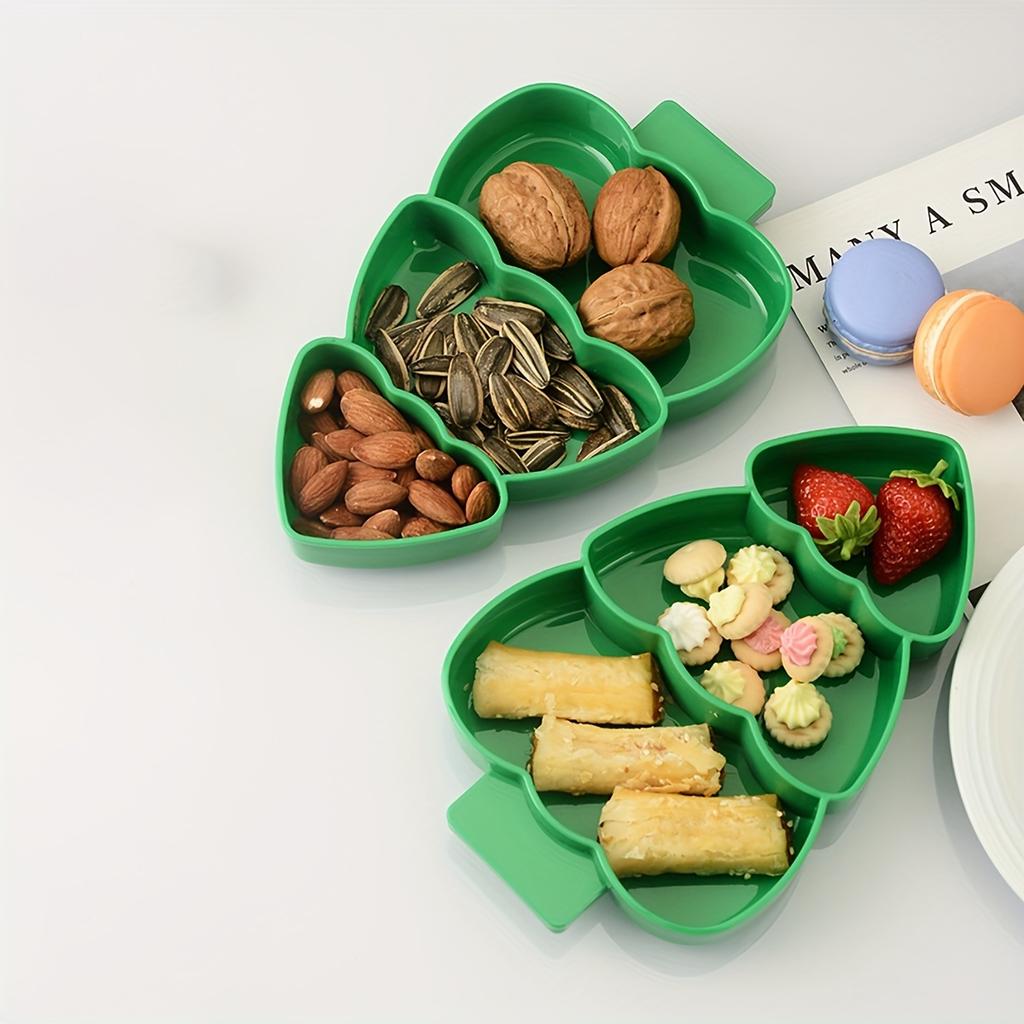 1pc-Multi Functional Christmas Tree Fruit Tray Divider, Dried Fruit Tray, Home Creative Snack Tray, Plastic Food Box