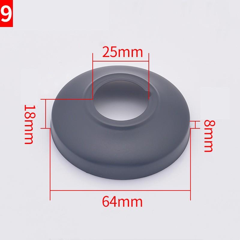 2PCS Black Stainless Steel Water Pipe Wall Covers Shower Chrome Finish Faucet Decorative Cover Kitchen Bathroom Accessories