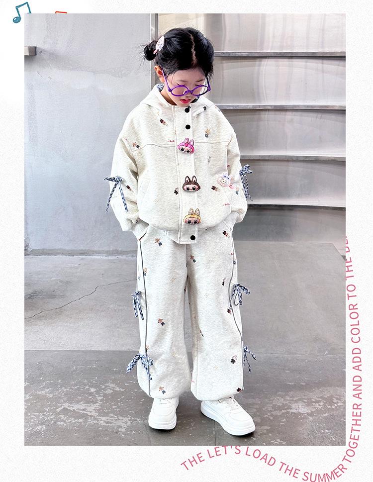 Dívčí set oblečení v korejském stylu na jaro a podzim 2025 - Trendy a ležérní pro střední a velké děti