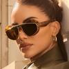 Double Frame Cat Eye Sunglasses Women  Luxury  Designer Fashion Oval Sun Glasses For Femal New Geometric Shades Eyewear