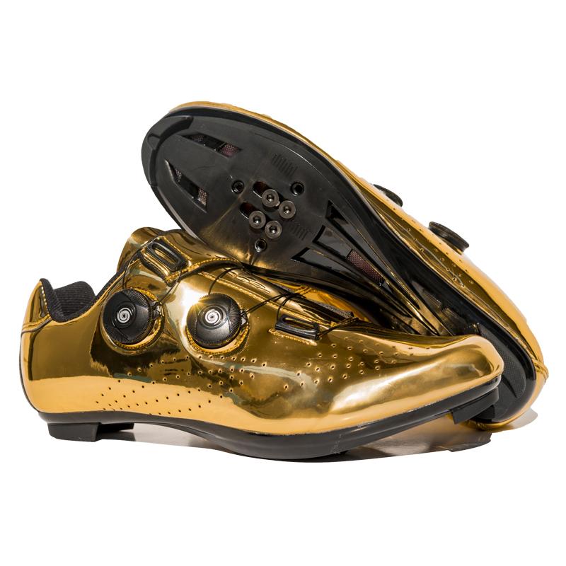 

Golden Road Bike Lock Shoes Men s And Women s Hard Soled Cycling Shoes Rubber Soled Couple s Silver 43