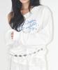 ILLIGO One-Shoulder Studded Boat Neck Sweatshirt White