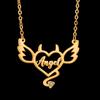 Atoztide Personalized Custom Rose Heart Name Necklaces for Women Stainless Steel Pendant Choker Link Chain Birthday Jewelry Gift