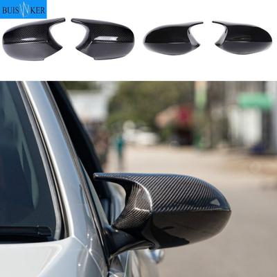 E90 E91 Siyah M3 Stil Kapağı E81 E82 E87 E88 BMW 1 3 Serisi İçin E92 E93 Karbon Fiber M Görünümlü Yan Ayna Kapağı Araba Aksesuarları