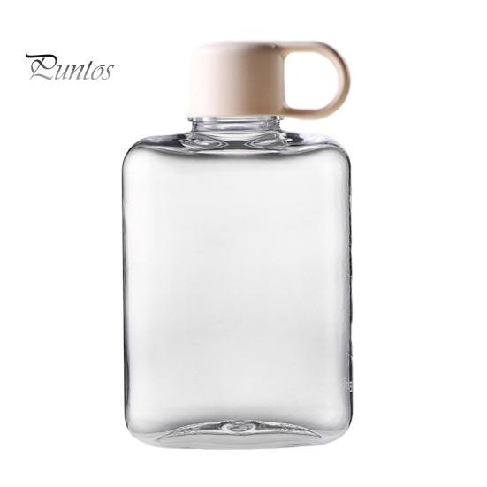 Portable Flat Flask Cup Tritan Water Bottle, Lightweight Slim Design, Large Reusable Plastic Vessel Capacity Leakproof Kettle, for Outdoor Hiking