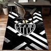 Black And White Stripes With Shield Printed Office Carpet Chair Cushion  Entryway Rug, Rugs for Living Room, Bedroom Christmas gifts