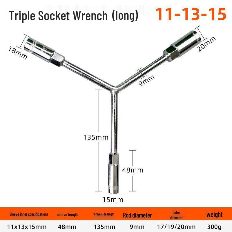 Multifunctional Y-Type Extended Socket Wrench Set