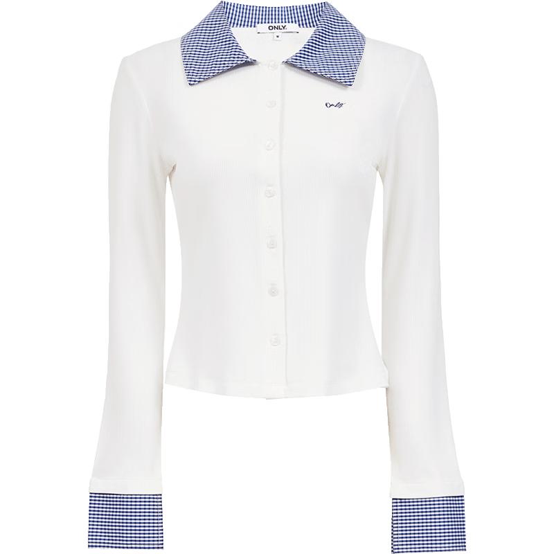 ONLY Women s Spliced Lapel Long Sleeve T-Shirt XS