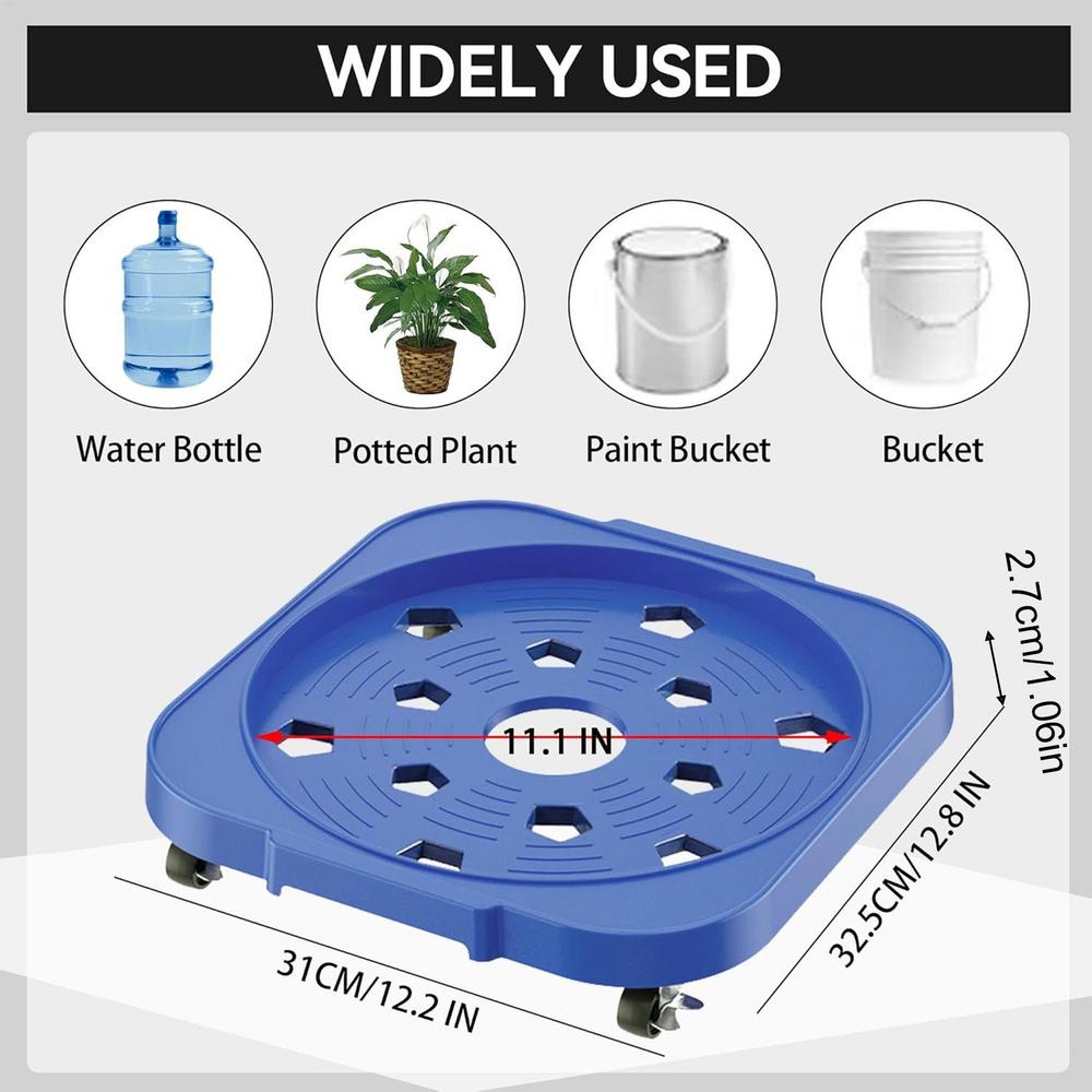 

360 Degree Swivel Casters Stand with Brake System 5 Gallon Bucket Roller Base Dolly for Flower Pot Home Indoor Outdoor Apartment синий