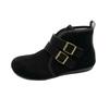 Fashion Fashion Booties Autumn New Round Toe Suede Metal Buckle One Strap Soft Sole Anti-slip Wear-resistant Flats