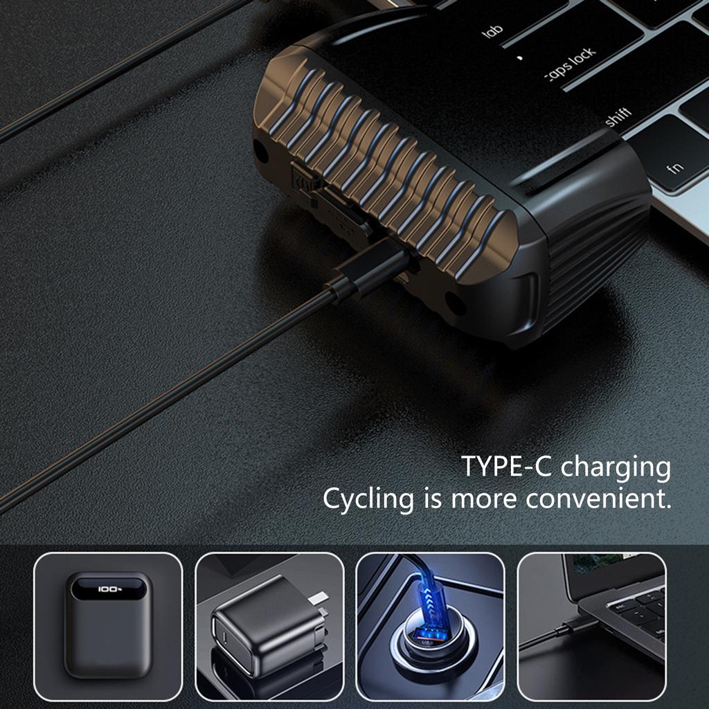 Shockproofed Bike Front Light High Capacity Battery Charging Bicycles Headlight for Low Light Trail Night Cycling