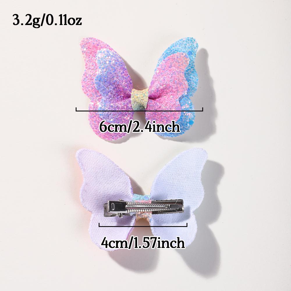 BABY BOWS Gradient Color Butterfly Bows Hair Clips for Women Girls Leather Hairpins Barrettes Headwear 10Pcs/set Gift Hairgripes