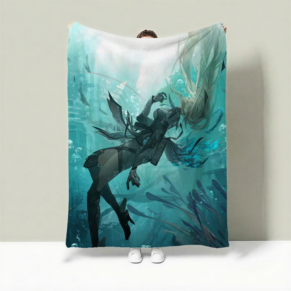 Game P-Punishing: Gray Raven Throw Lightweight 240g Flannel Blanket Soft Skin-friendly for Summer Cooling 75X95CM