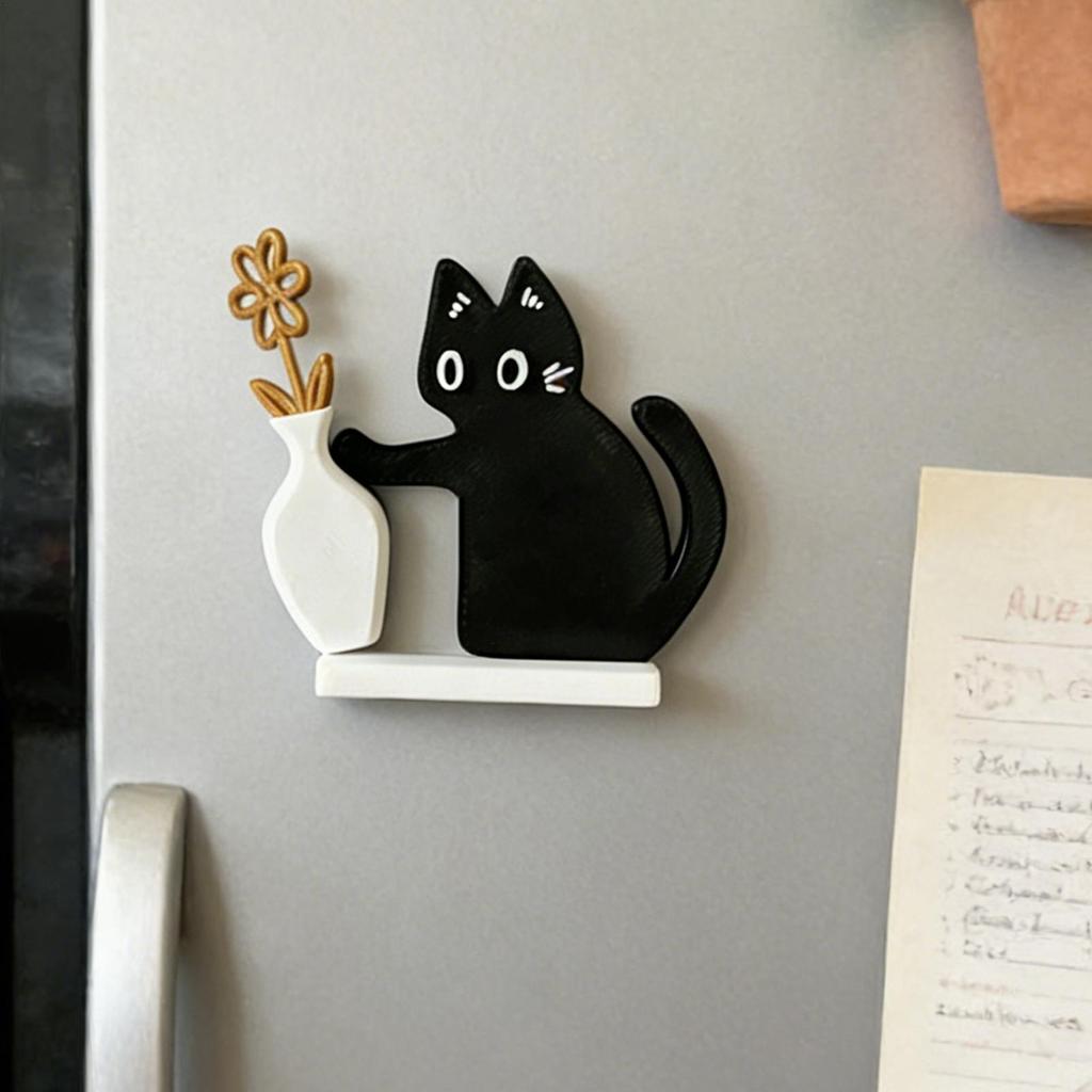Katzenbart-Halter Niedliches magnetisches Kühlschrankornament Kühlschrankmagnete Katzenbart-Halter für Karten Kalender Wohnungen Küchen