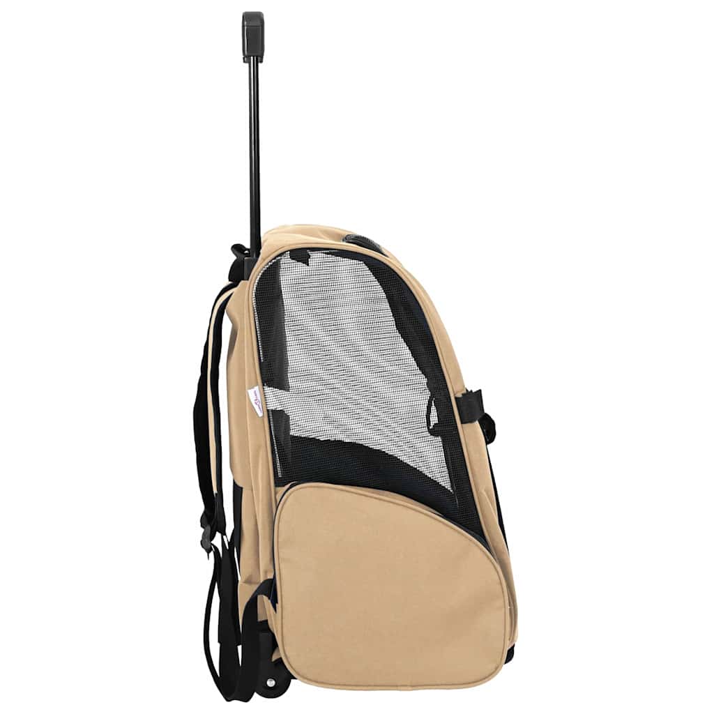 Carrito para Mascotas 3 en 1 Beige 48 x 32 x (57 106) cm Tela Oxford