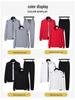 Men's Trendy Stand-Collar Sportswear: Three-Piece Set with Jacket, Long Sleeve Sweatshirt, and Pants for Autumn and Spring. Plus Size Available.