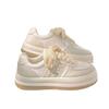 Wheat Ears Single Shoes Women's 2025 Autumn Rubber Muffin Soft Sole Fashion Color Matching Lace Casual Sports Shoes Women Mixed Batch