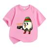 Kids Boys Girls 100% Cotton Crew Neck Short Sleeve T-Shirt, Cute Chicken with Gun Elf Pattern Casual Soft Breathable Summer Tee for Children Daily Wea