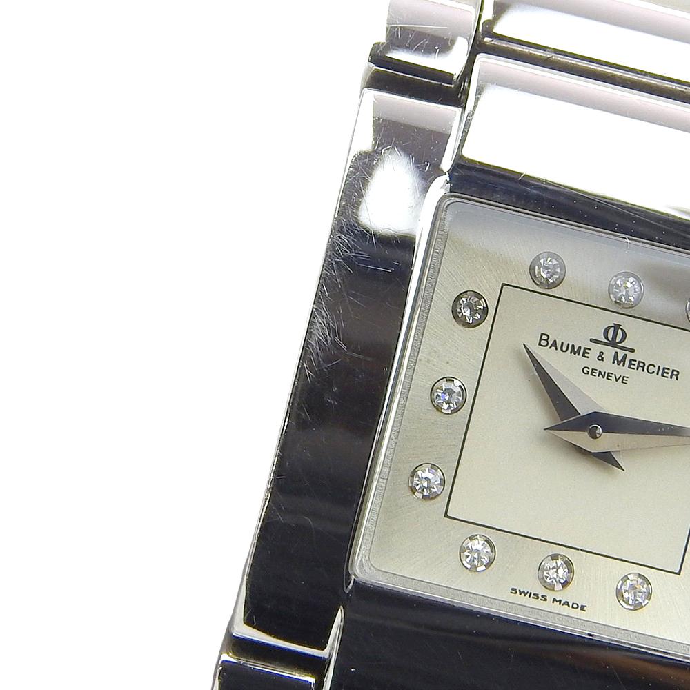 baume & mercier Catwalk Watches MV045219 12P Diamond IvoryDial Stainless Steel Quartz Analog Display Women Used