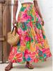 Summer Floral Retro High-Waisted Skirt - European Style Women's Clothing