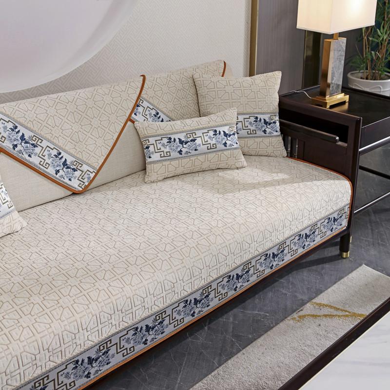 Four Seasons Universal New Chinese Chenille Jacquard Sofa Cushion Modern Simple Non-Slip Sofa Cushion Towel Cover