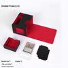 PU Leather Dice & Card Storage Box for 120+ Sleeved Cards, Dice, and Tokens - Compatible with Yu-Gi-Oh! & Magic: The Gathering, with Windowed Display.