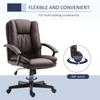Desk Chair, PU Leather Office Chair with Adjustable Height and Swivel Wheels, for Home Work Study, Brown