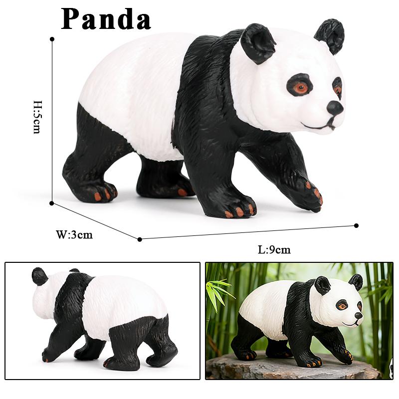 Oenux China Panda Bamboo Wild Animals Action Figures Model Figurine PVC Miniature Cute Decoration Education Collection Kid Toy