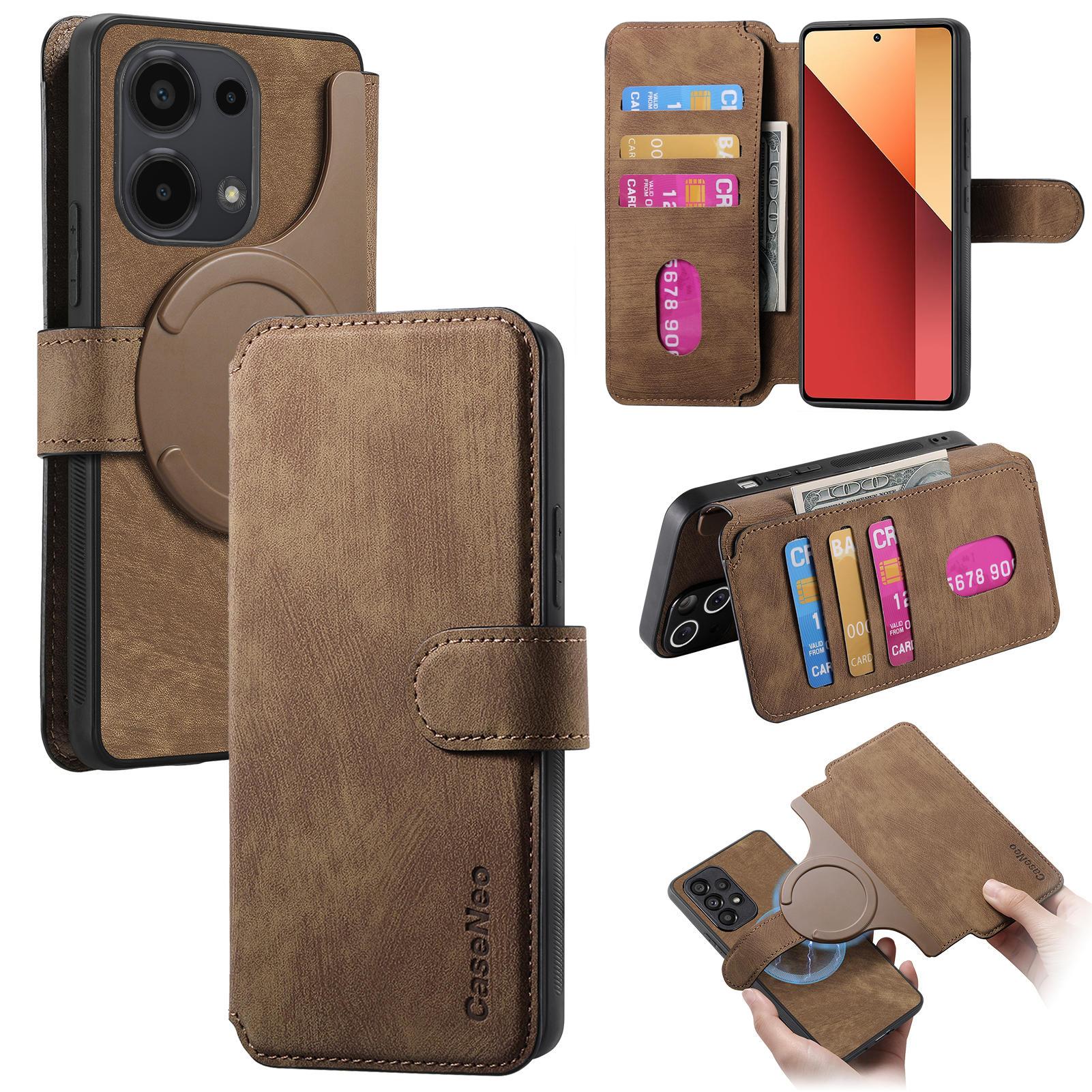 For Xiaomi Redmi Note 13 Pro 4G Magnetic Case CASENEO Detachable Leather Phone Wallet Cover F