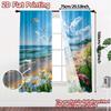 2pcs, 2D FLAT PRINTING Curtains (Without Rod) SunnyCoastBloom Chic Curtains Digital Printed Versatile Polyester Fabric Curtains
