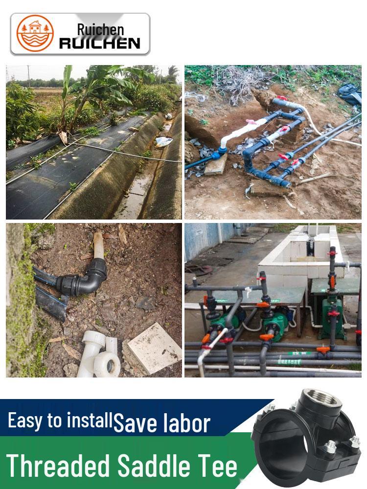 Stainless Steel PE Female Thread Increaser 25-110: Quick Water Distribution Saddle & Emergency Repair Fittings