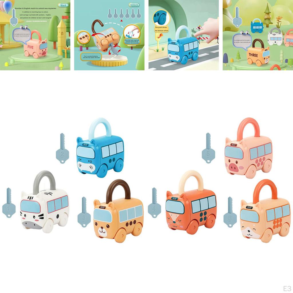 Montessori Toys Set Preschool Development Skills Locks and Keys Car