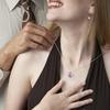 Crystal Shiny 3D Effect Butterfly Chain Pendant Necklace for Women And Girls