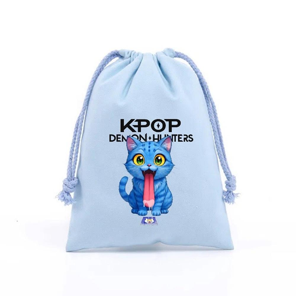 KPop Demon Hunters Storage Drawstring Bag Music Java Boys Cookies Candy Package Kids Gift Bags Print Cotton Key Pouch