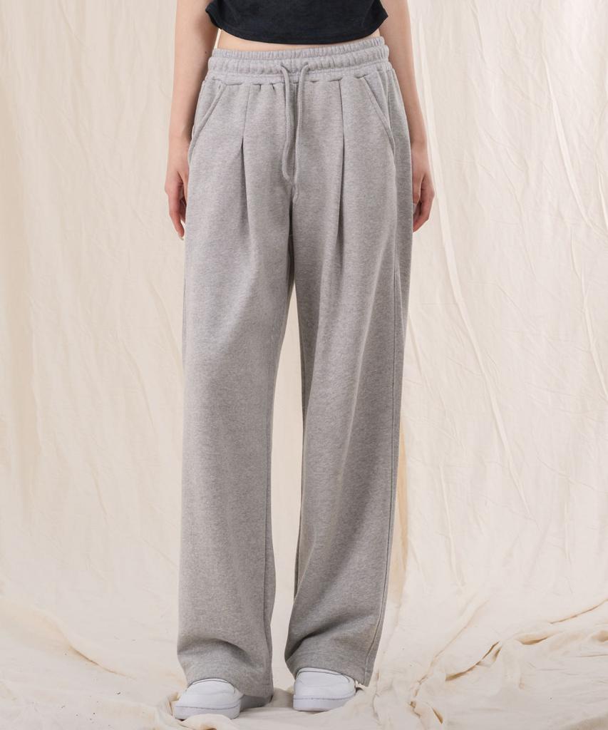 Ellamo Women'S Wide One-Pleat Sweatpants_Gray