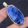 Sodalite Gemstone Handmade 925 Sterling Silver Jewelry Pendant 2.17" p6J41