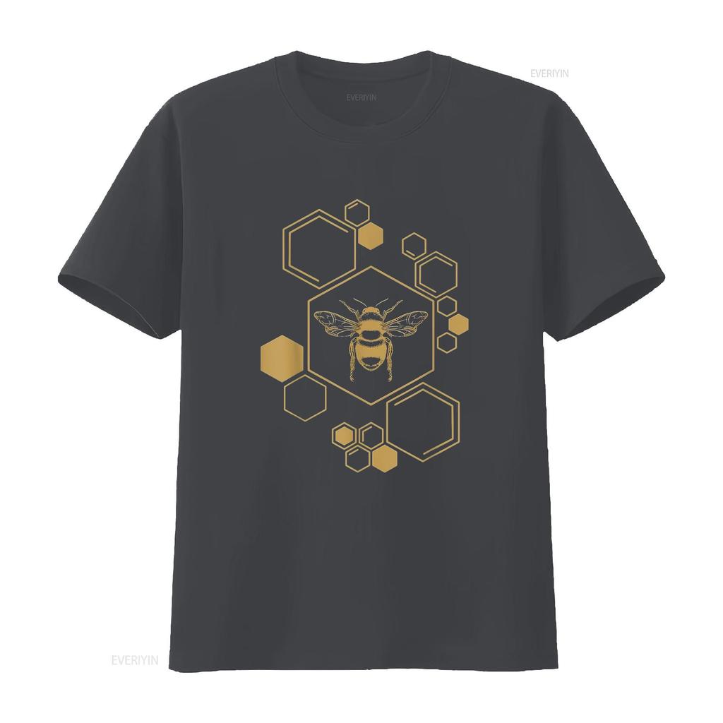 Mens Bee Beekeeping Honeycomb Honey Beekeeper T Shirt Black Medium Vintage Washed Stretched Homme Streetwear Unisex Comfortable