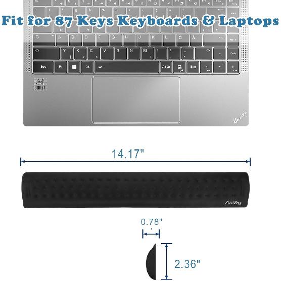 Aelfox Keyboard Wrist Rest for Laptop, Ergonomic Laptop Wrist Pad Wrist Support for Slim 87 Key Gaming Keyboard/Computer/Mac (14.17 x 2.32 x 0.7