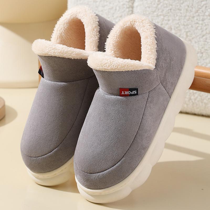 Cotton Shoes Winter New Men's and Women's Outer Wear Bag Heel Velvet Indoor Warm Platform Slippers Cotton Home Comfort