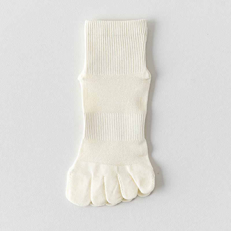 Five-finger Socks, Women's Pure Cotton Short Socks, Antibacterial and Anti-athlete's Foot, Mesh Breathable Mid-calf Toe Socks, Women's Split Toe Socks