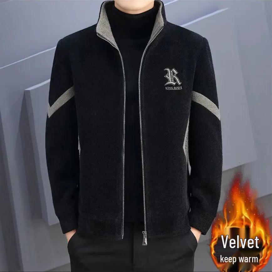 Men's Stylish Wool Jacket - Trendy Korean Winter Coat with High-End Feel, Warm & Thick for Casual Wear
