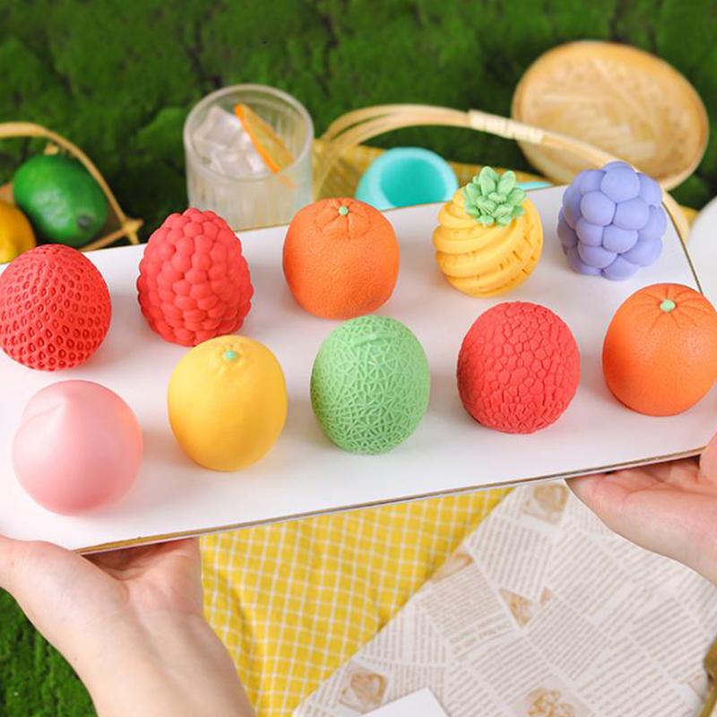 Stampo per Gelato alla Frutta Sicuro per Alimenti Design 3D Fragola Mango Pesca Rilascio Facile Stampo per Torta, Cioccolato, Gelatina, Sapone Fai da Te