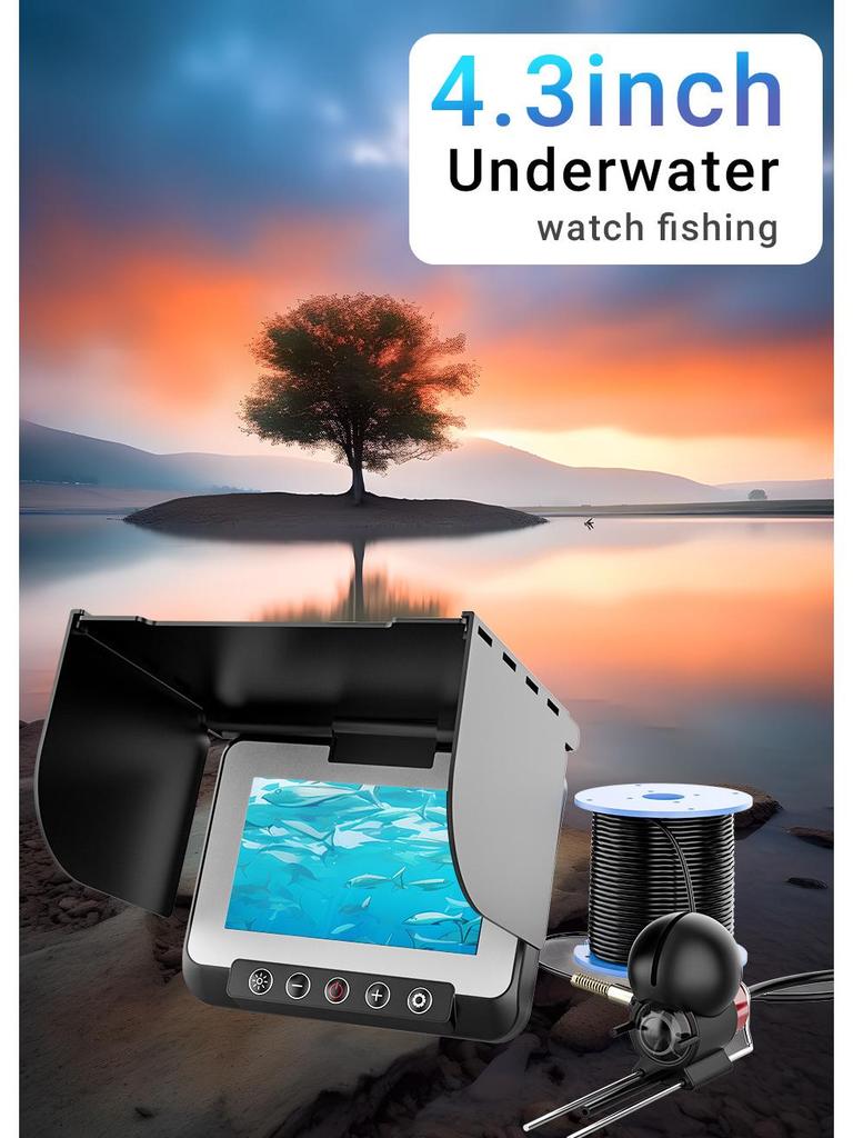 HD Visual Fish Finder with 4.3-Inch Screen for Outdoor, Night, and Sea Fishing - Underwater Camera Included